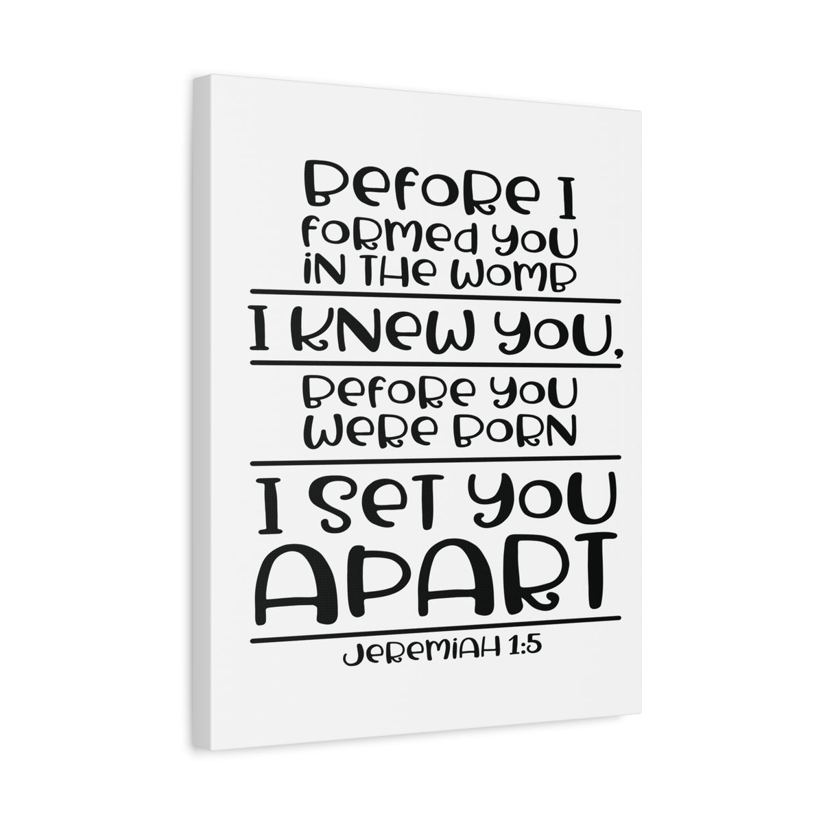 Scripture Canvas Set You Apart Jeremiah 1:5 Christian Wall Art Bible Verse Print Ready to Hang