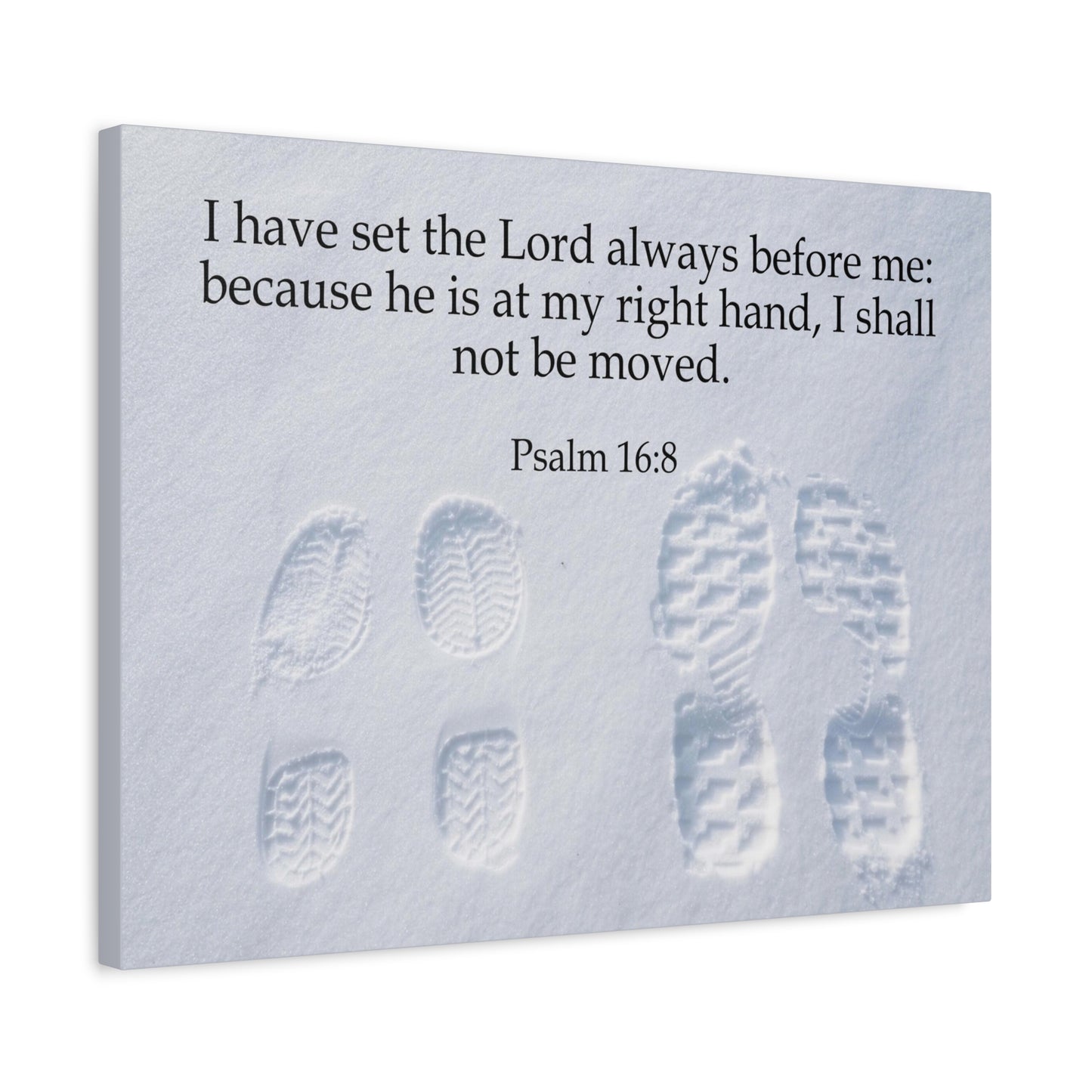 Scripture Canvas I Shall Not Be Moved Psalm 16:8 Christian Wall Art Bible Verse Print Ready to Hang