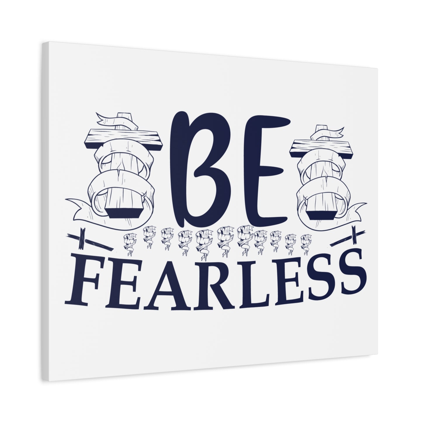 Scripture Canvas Be Fearless Psalm 46:2 Christian Wall Art Print Ready to Hang