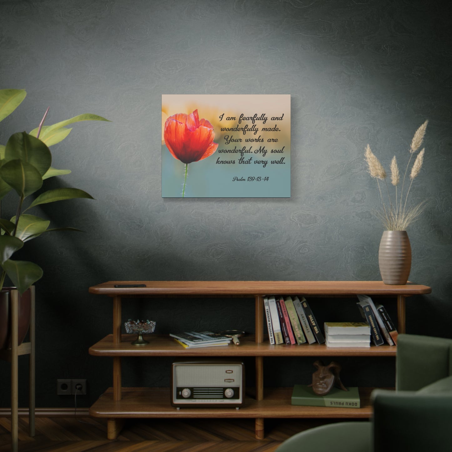 Bible Verse Canvas I Am Fearfully and Wonderfully Made Psalm 139:13-14 Christian Home Décor Wall Art Scripture Ready to Hang Faith Print