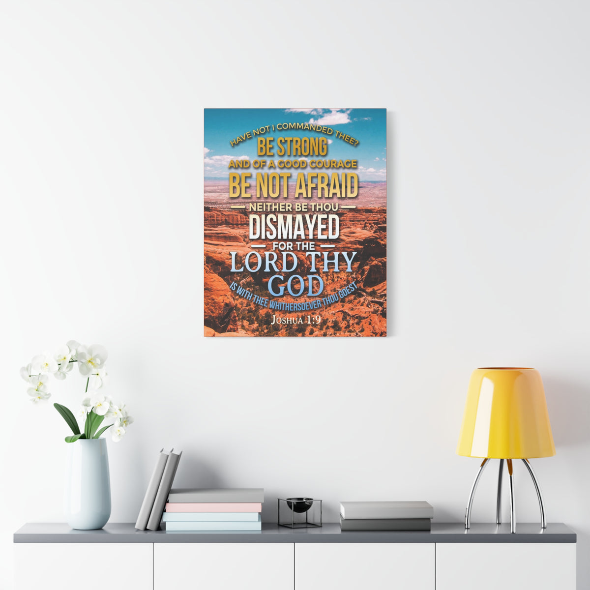 Scripture Canvas Be Not Afraid Joshua 1:9 Christian Wall Art Bible Verse Print Ready to Hang