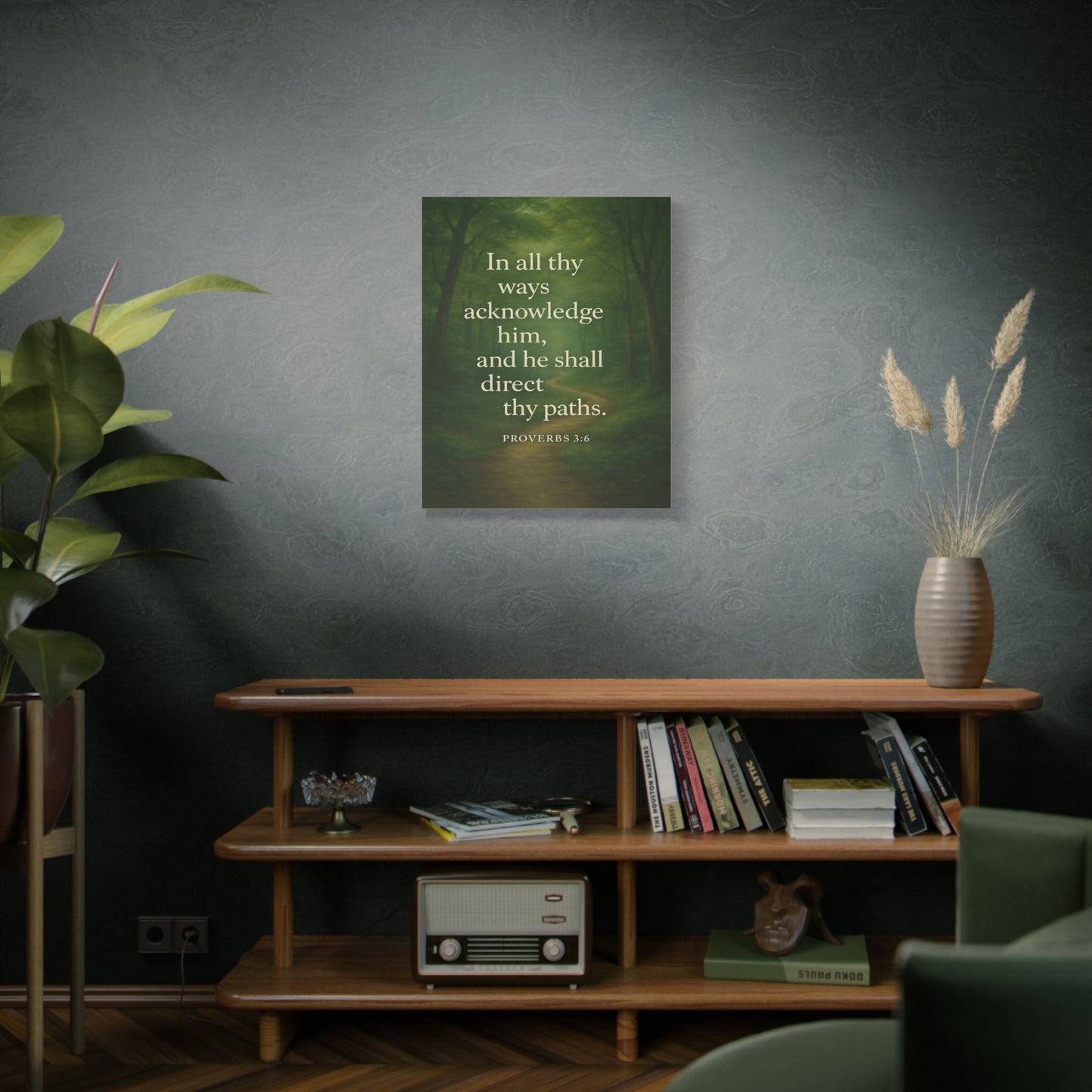 Bible Verse Canvas Proverbs 3:6 Christian Home Décor Wall Art Scripture Ready to Hang Faith Print