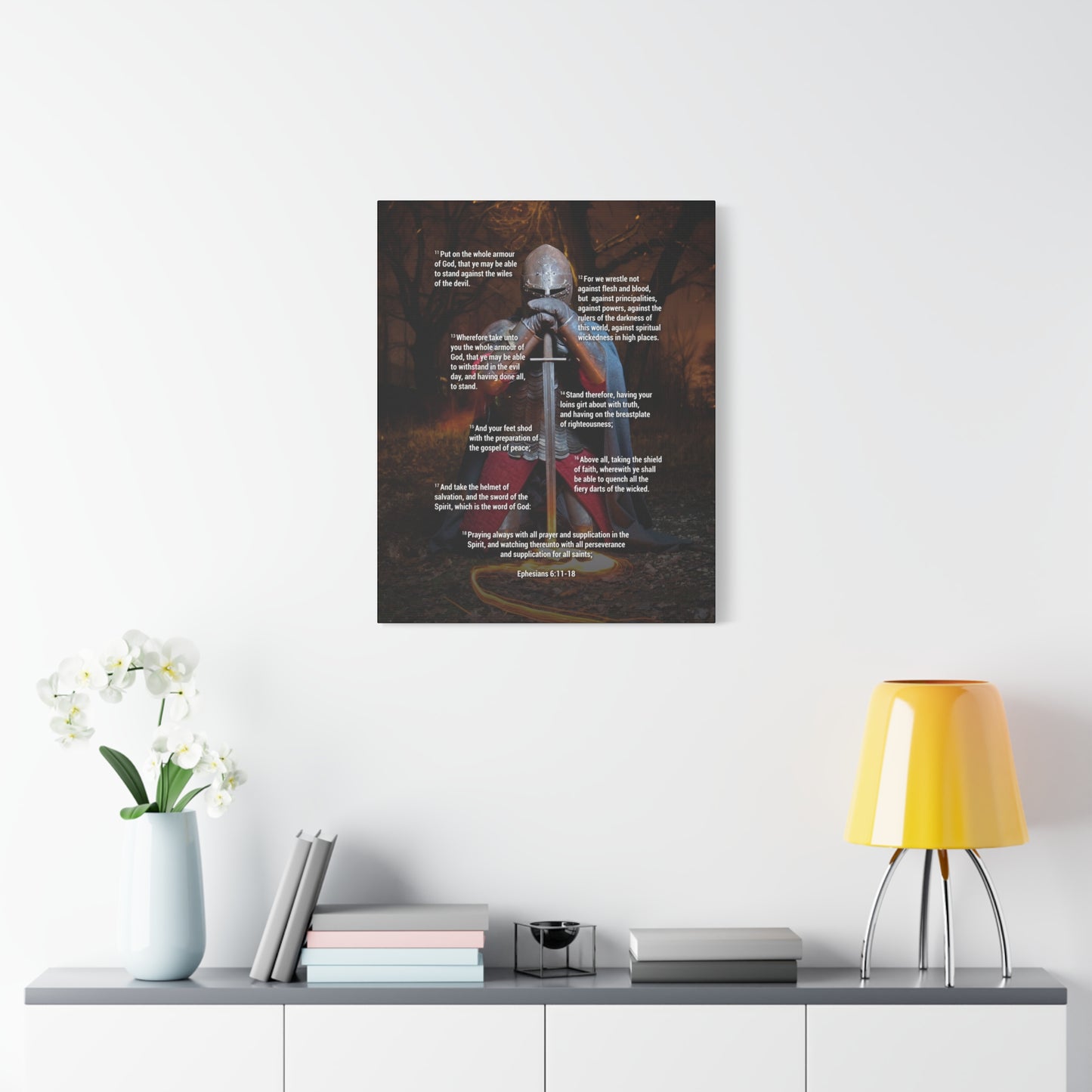 Armour of God Ephesians Bible Verse Canvas Ready to Hang Christian Wall Décor Scripture Art
