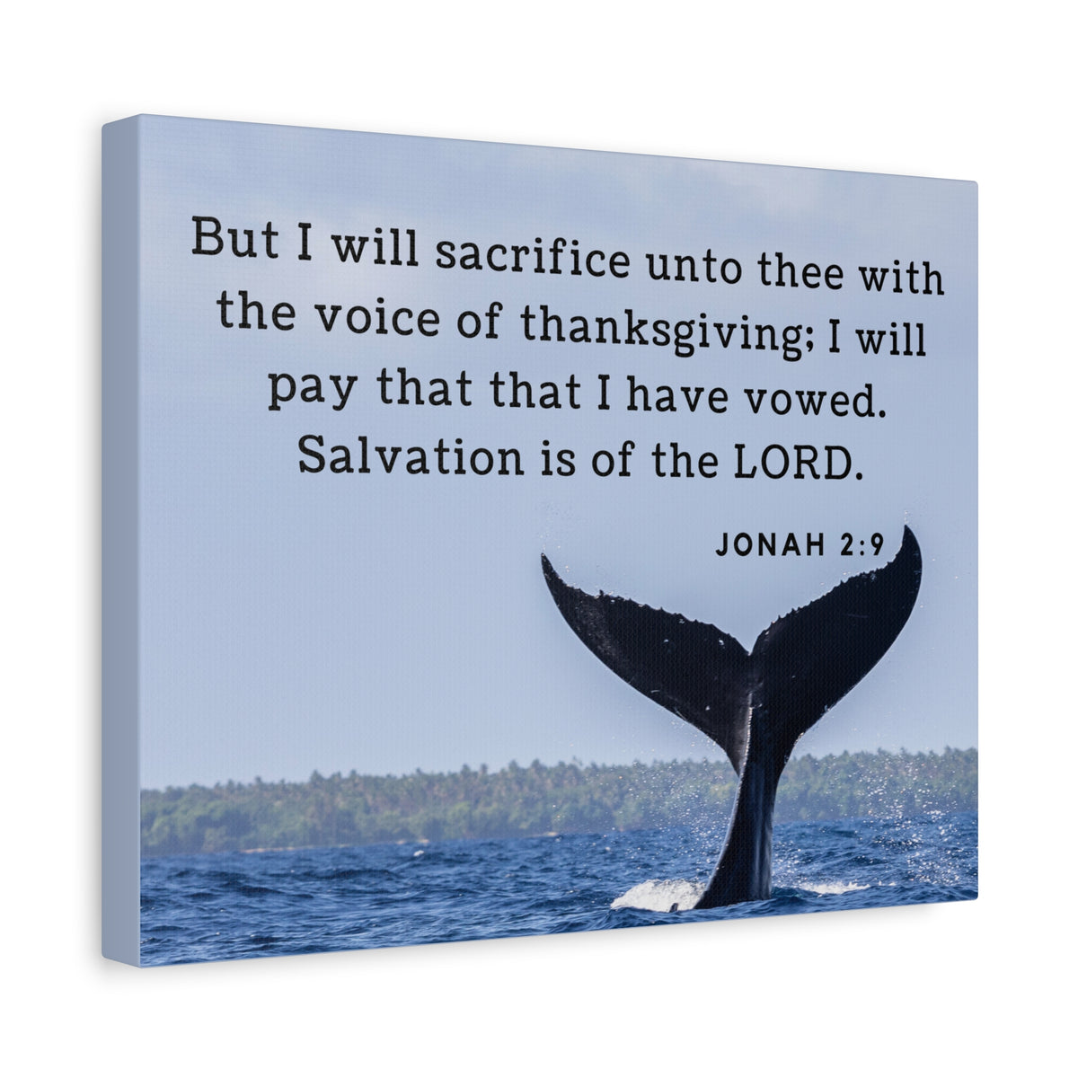 Scripture Canvas Salvation Jonah 2:9 Christian Wall Art Bible Verse Print Ready to Hang