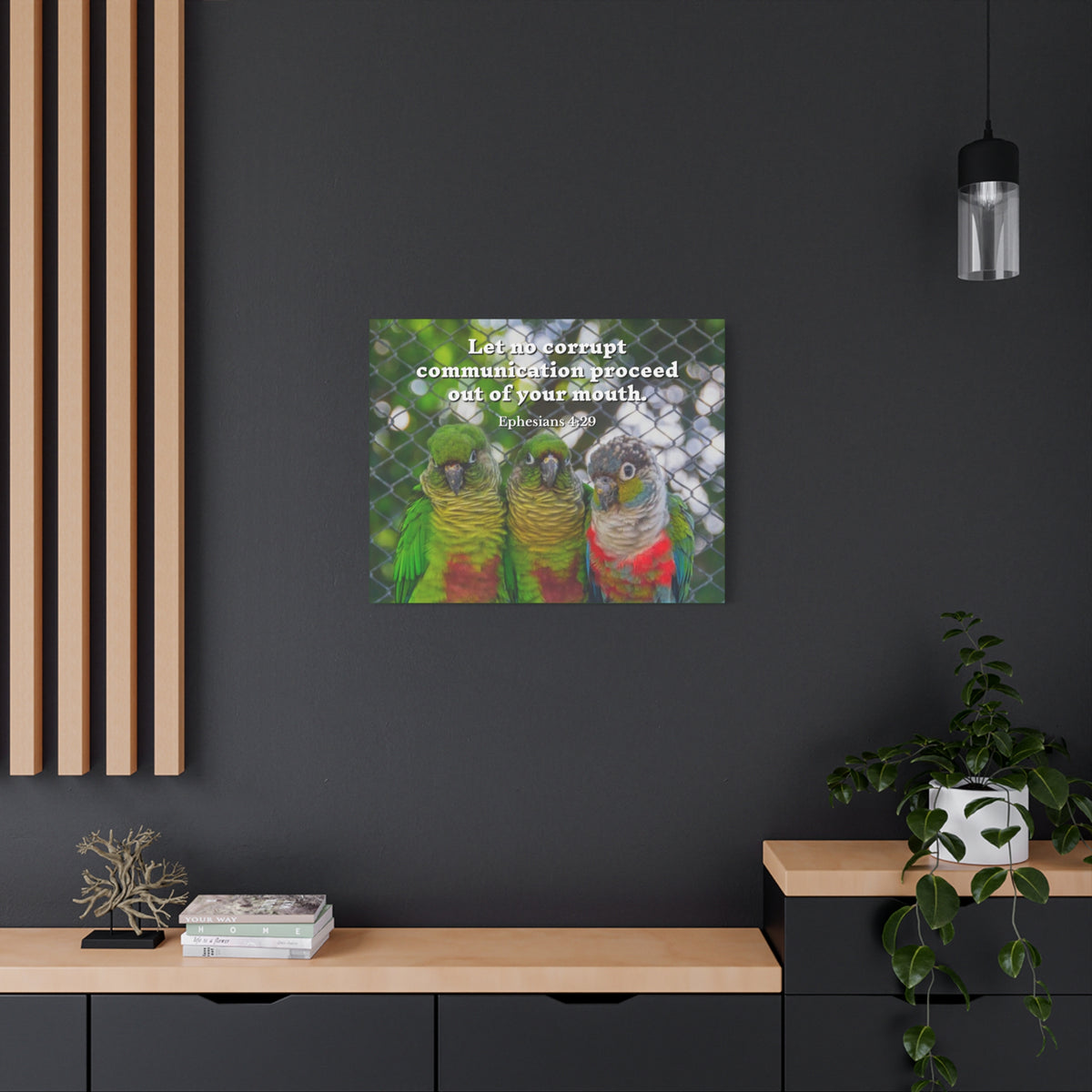 Scripture Canvas Minister Grace Ephesians 4:29 Christian Wall Art Bible Verse Print Ready to Hang