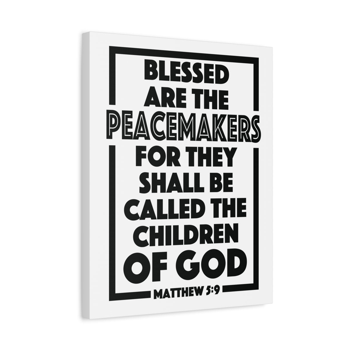 Scripture Canvas The Children Of God Matthew 5:9 Christian Wall Art Bible Verse Print Ready to Hang