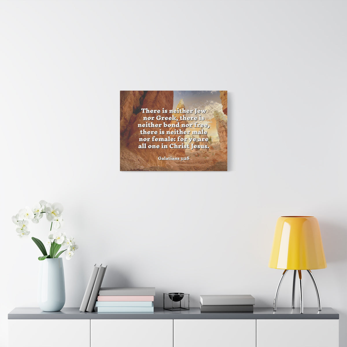 Scripture Canvas All One Galatians 3:28 Christian Wall Art Bible Verse Print Ready to Hang