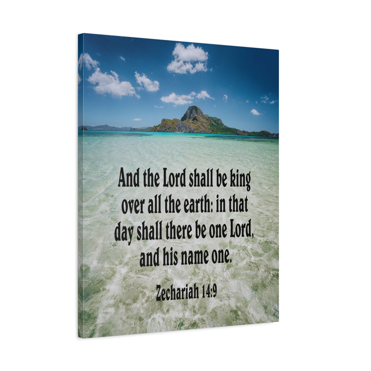 Scripture Canvas The Lord Shall Be King Zechariah 14:9 Christian Wall Art Bible Verse Print Ready to Hang