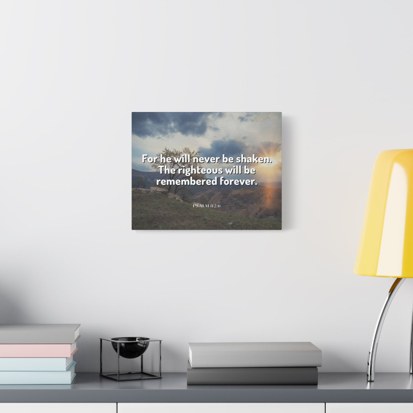 Scripture Canvas Remembered Forever Psalm 112:6 Christian Wall Art Bible Verse Print Ready to Hang
