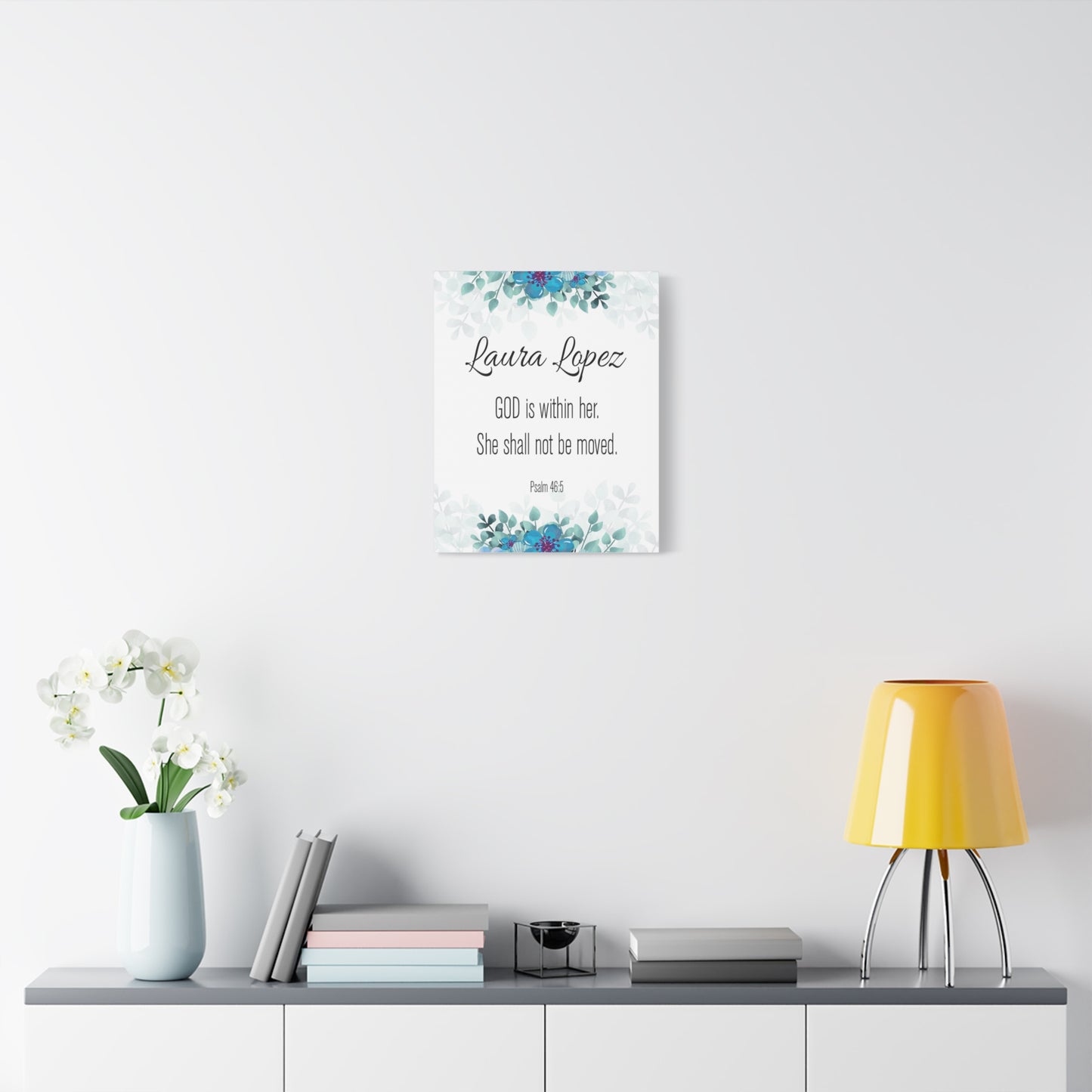 Personalized Scripture Walls God Is Within Her Psalm 46:5 Bible Chapter Canvas Christian Wall Art Ready to Hang