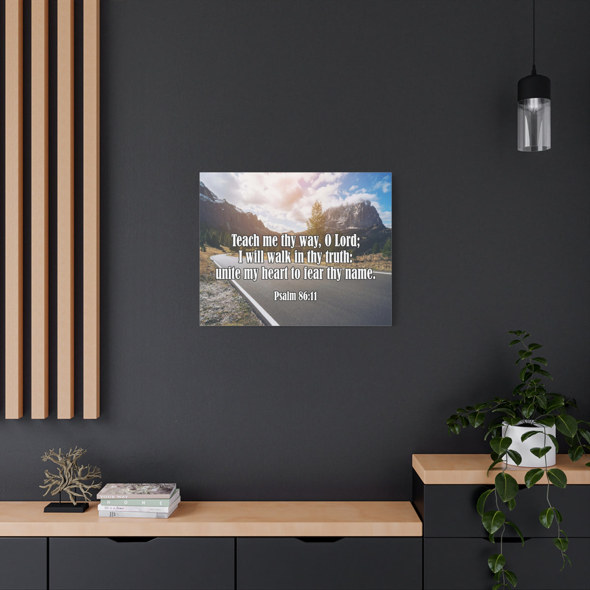 Scripture Canvas Teach Me Thy Way Psalm 86:11 Christian Wall Art Bible Verse Print Ready to Hang