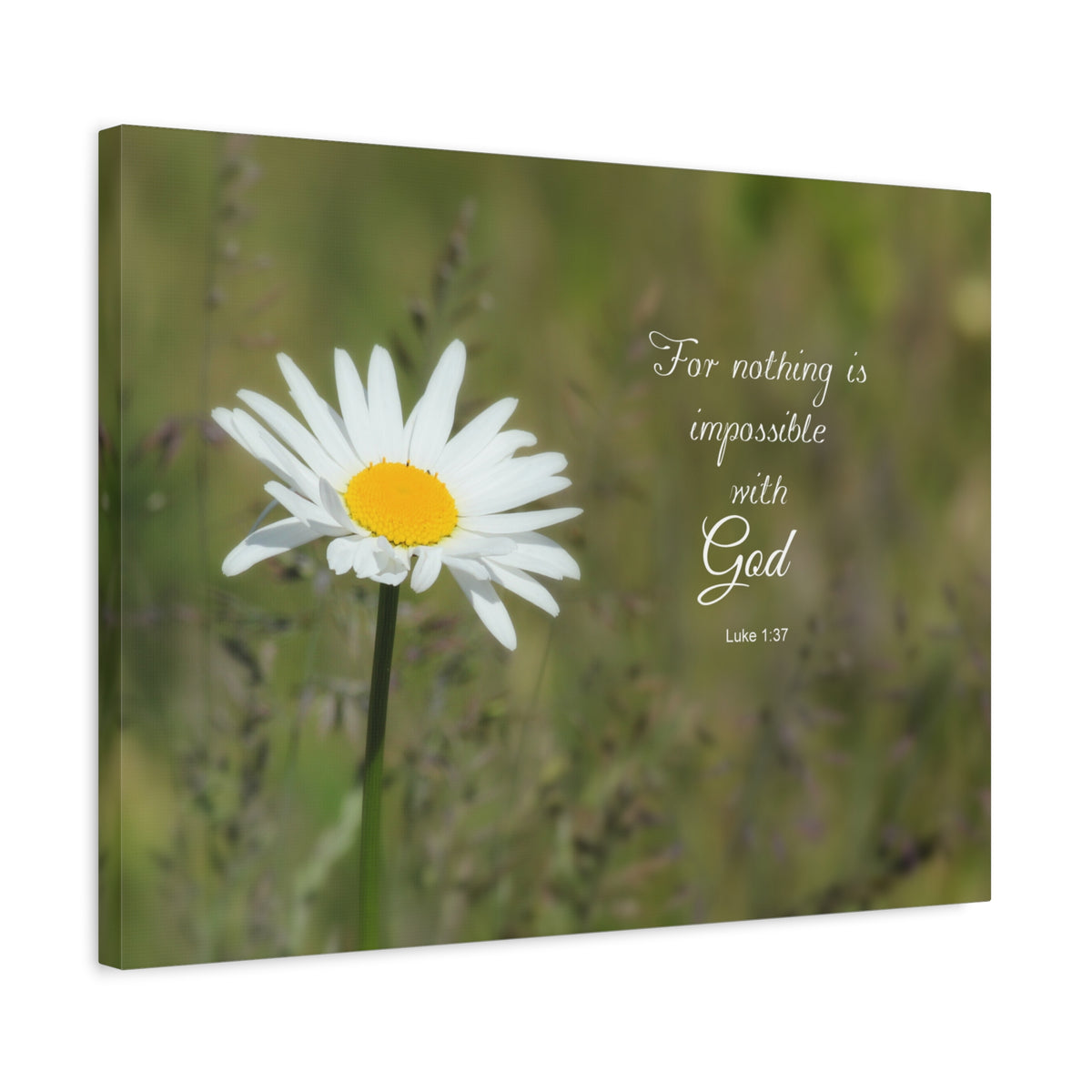 Scripture Canvas With God Luke 1:37 Christian Wall Art Bible Verse Print Ready to Hang