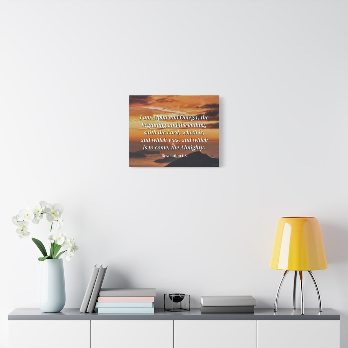 Scripture Canvas The Almighty Revelation 1:8 Christian Wall Art Bible Verse Print Ready to Hang