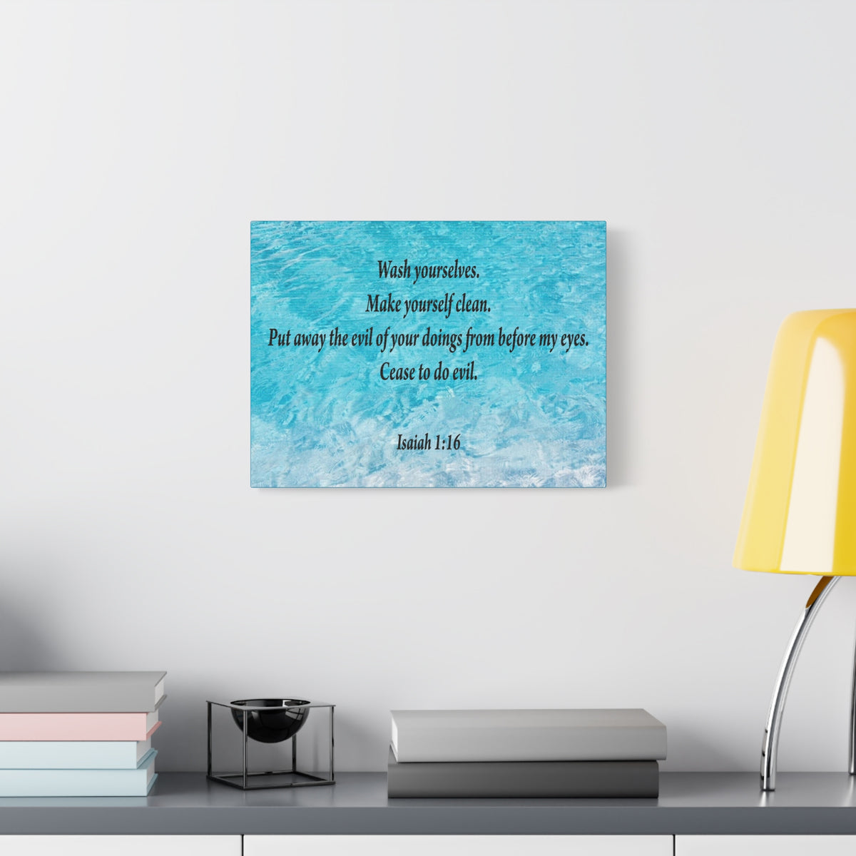 Scripture Canvas Wash Yourselves Isaiah 1:16 Christian Wall Art Bible Verse Print Ready to Hang