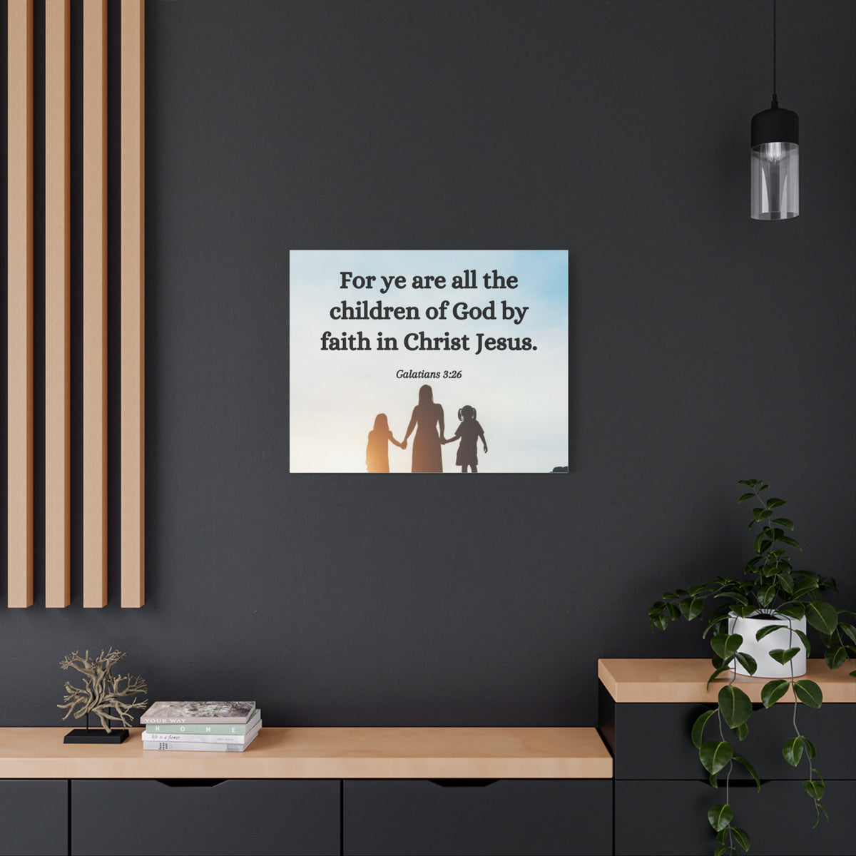 Scripture Canvas By Faith Galatians 3:26 Christian Wall Art Bible Verse Print Ready to Hang