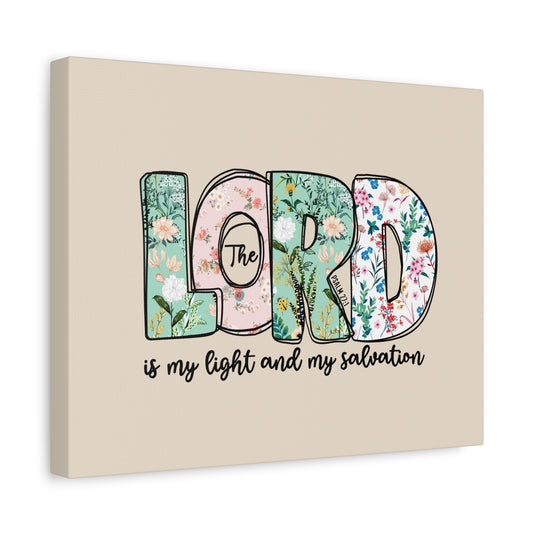 Scripture Walls Light And My Salvation Floral Psalm 27:1 Bible Verse Canvas Christian Wall Art Ready to Hang