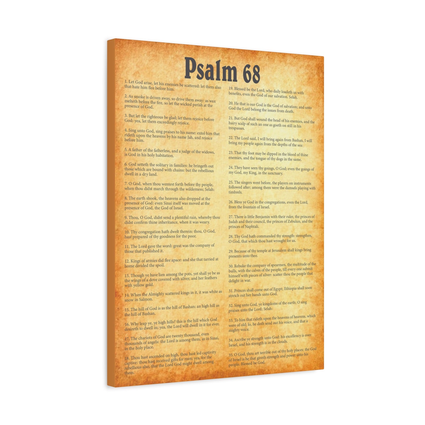Scripture Walls Psalm 68 Gold Bible Chapter Canvas Christian Wall Art Ready to Hang