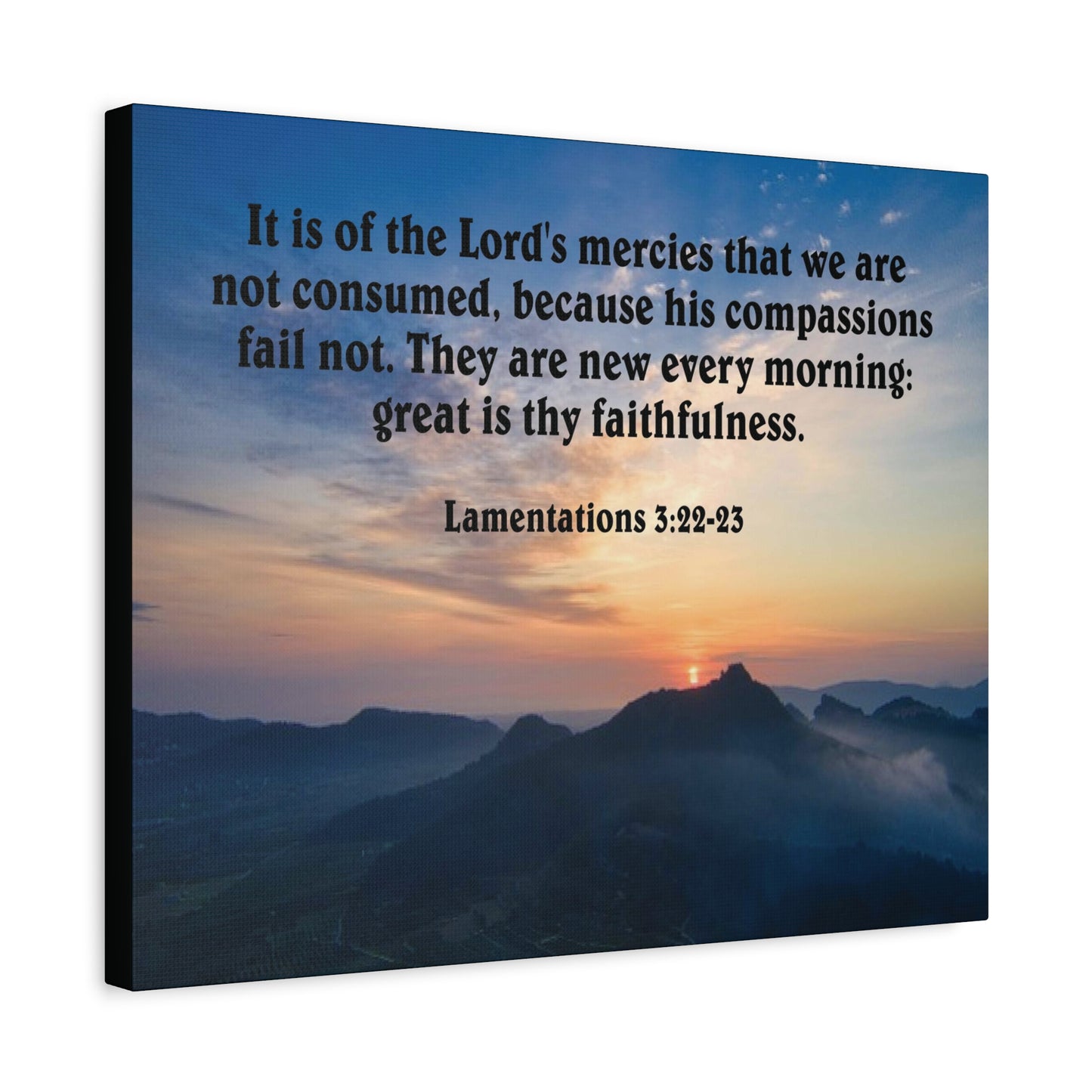 Scripture Walls Canvas Great is Thy Faithfulness Lamentations 3:22-23 KJV Wall Art Christian Home Decor