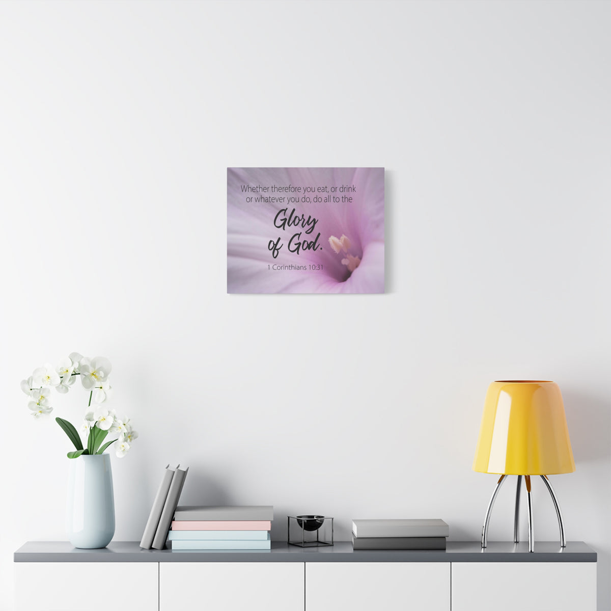 Scripture Canvas Glory of Gods 1 Corinthians 10:31 Christian Wall Art Bible Verse Print Ready to Hang
