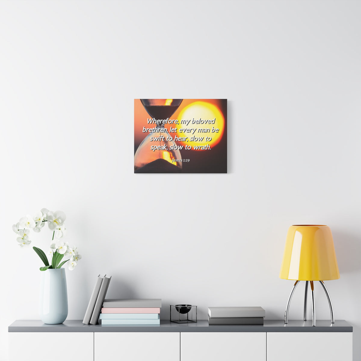 Scripture Canvas My Beloved Brethren James 1:19 Christian Wall Art Bible Verse Print Ready to Hang