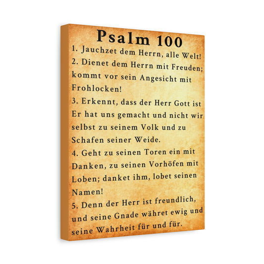 Scripture Walls Psalm 100 German Gold Bible Verse Canvas Christian Wall Art Ready to Hang Unframed