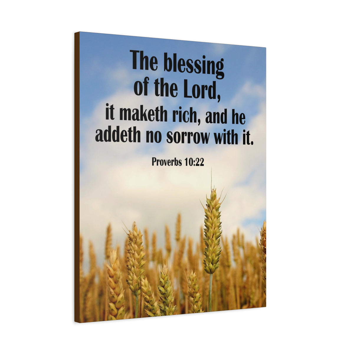 Scripture Canvas The Blessing of The Lord Proverbs 10:22 Christian Wall Art Bible Verse Print Ready to Hang