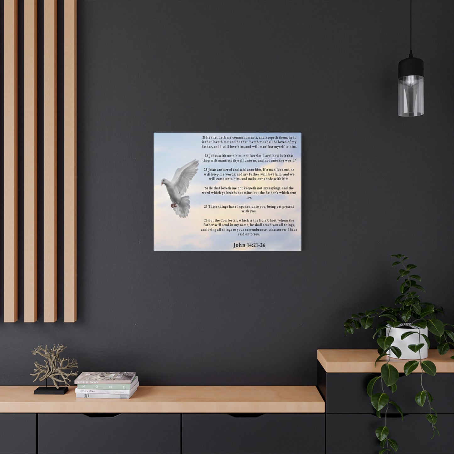 Scripture Walls John 14:21-26 KJV Christian Wall Art Print Ready to Hang Unframed