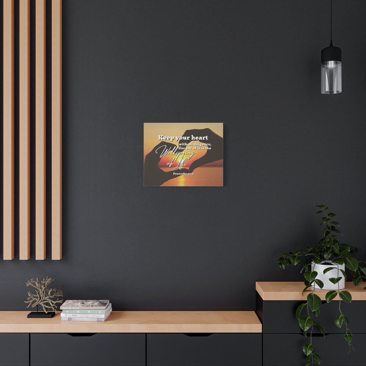 Scripture Canvas Issues Of Life Proverbs 4:23 Christian Wall Art Bible Verse Print Ready to Hang