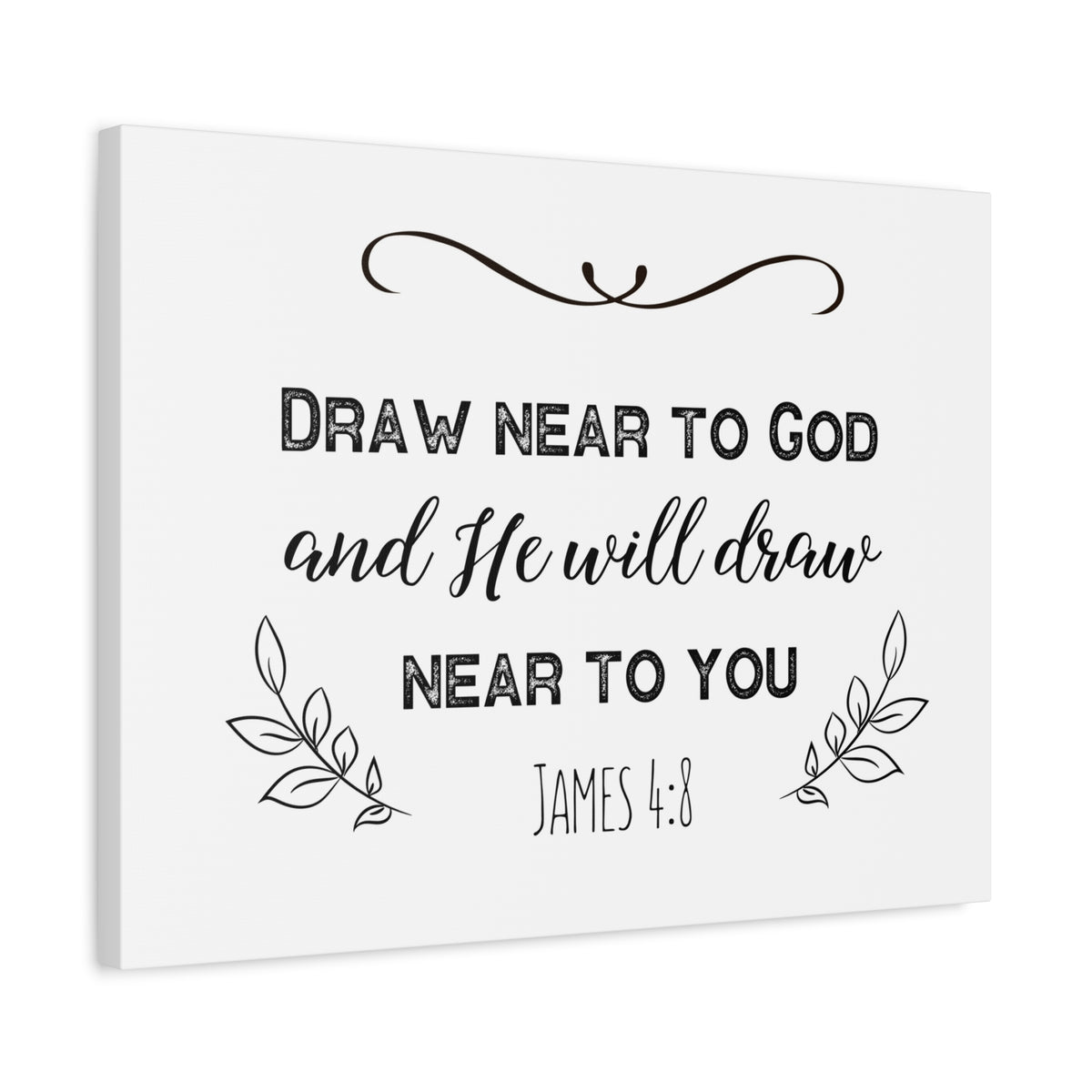 Scripture Canvas Near To God James 4:8 Christian Wall Art Bible Verse Print Ready to Hang