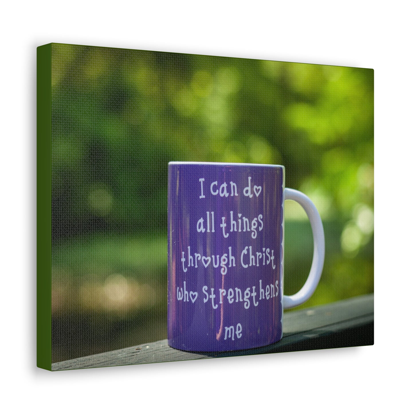 Strengthens Me Philippians 4:13 Purple Mug Christian Wall Art Bible Verse Print Ready to Hang