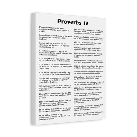 Scripture Walls Proverbs Chapter 12 White Bible Canvas Christian Wall Art Ready to Hang Unframed