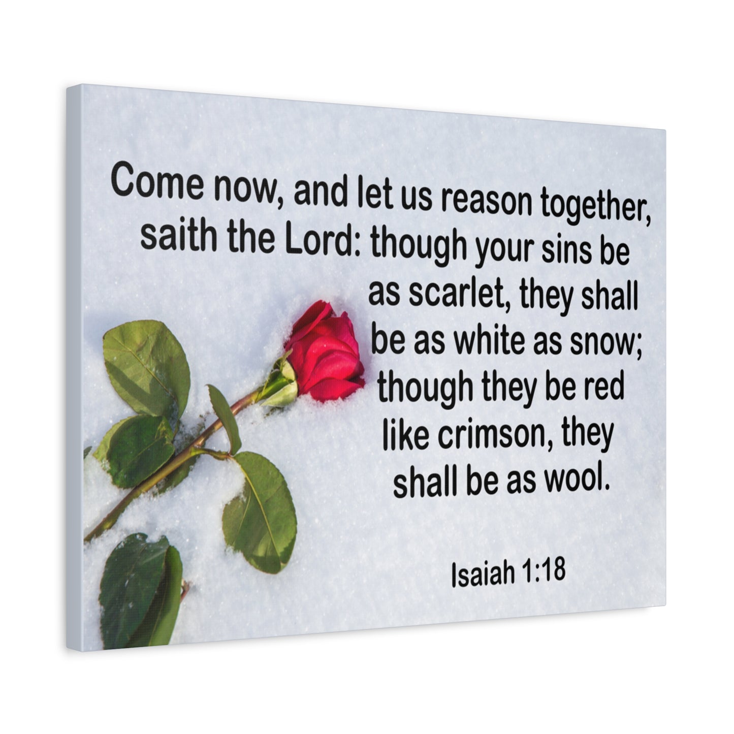 Bible Verse Canvas Come Now Isaiah 1:18 Christian Home Décor Wall Art Scripture Ready to Hang Faith Print