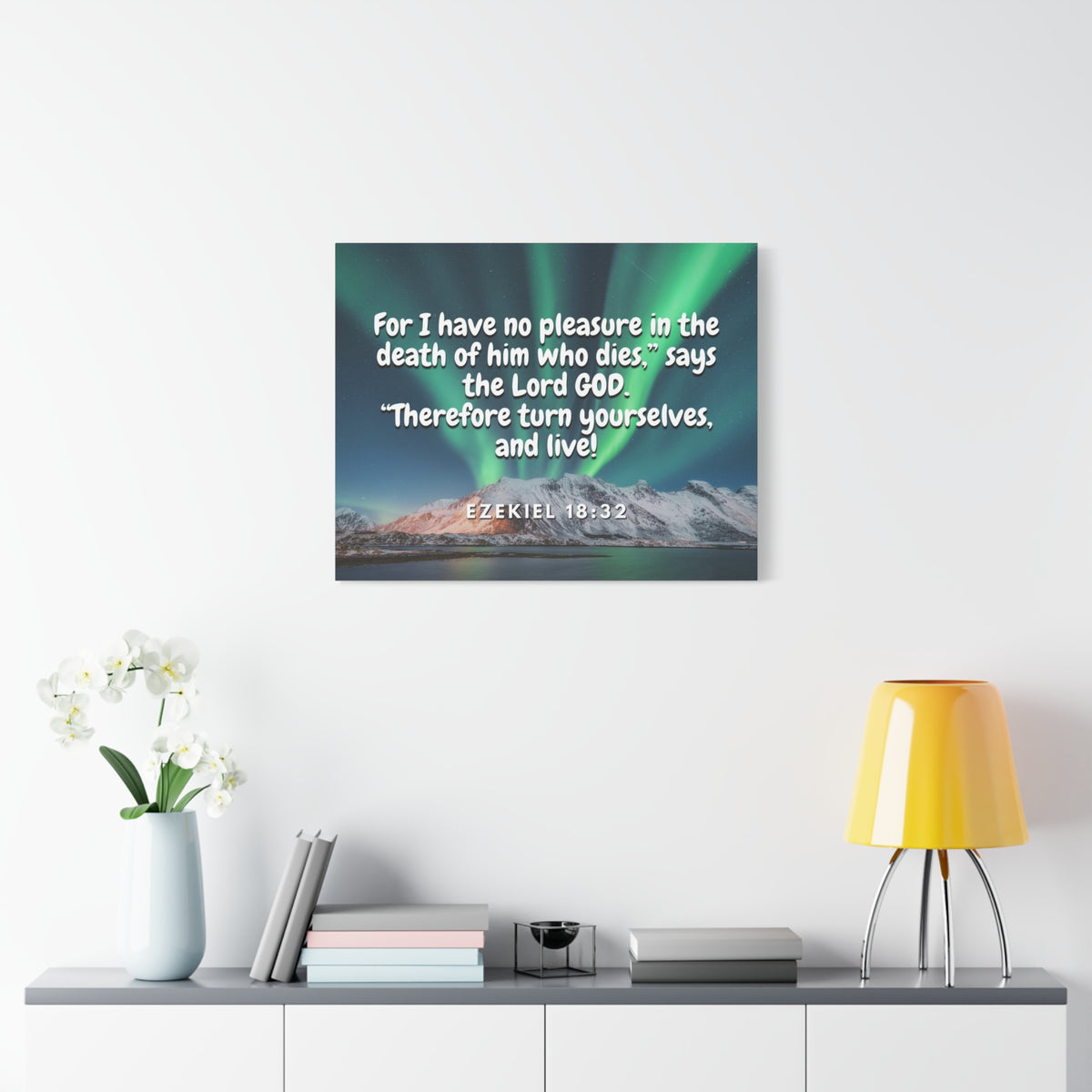 Scripture Canvas Live! Ezekiel 18:32 Christian Wall Art Bible Verse Print Ready to Hang