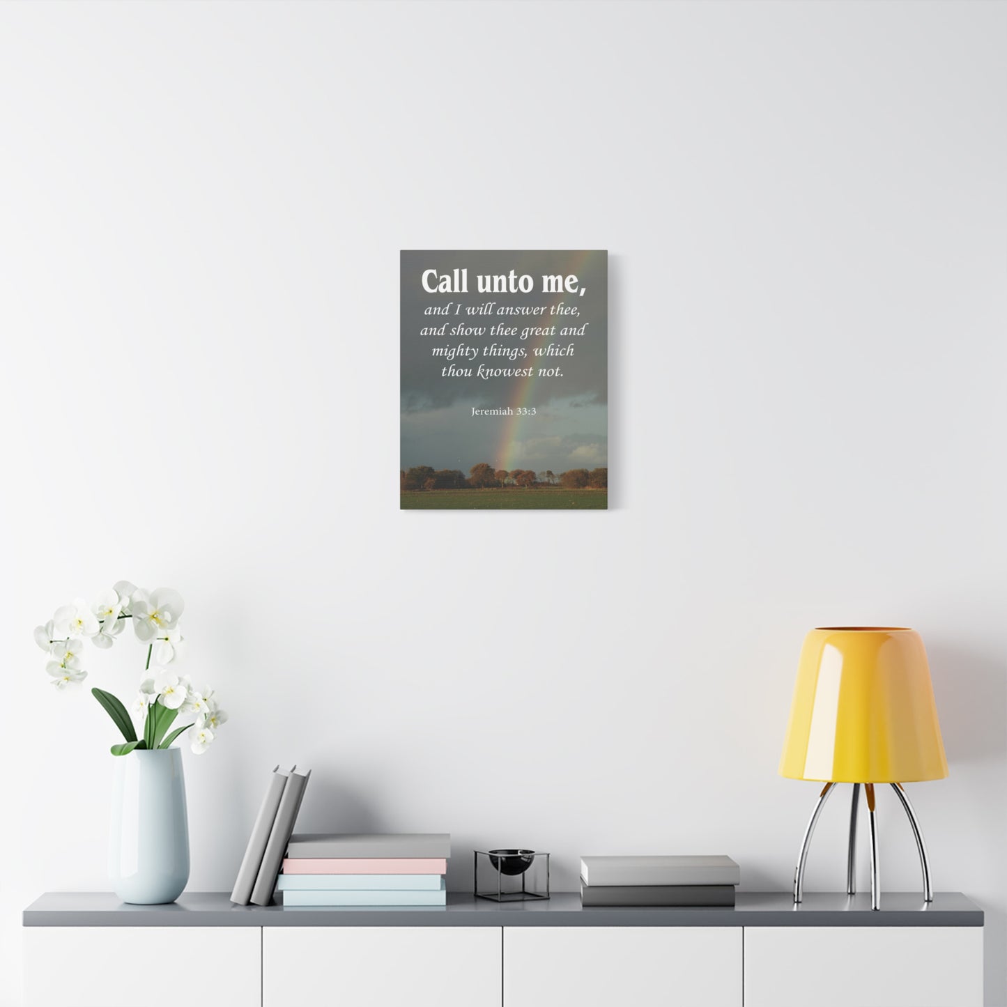 Scripture Canvas Call Unto Me Jeremiah 33:3 Christian Wall Art Bible Verse Print Ready to Hang