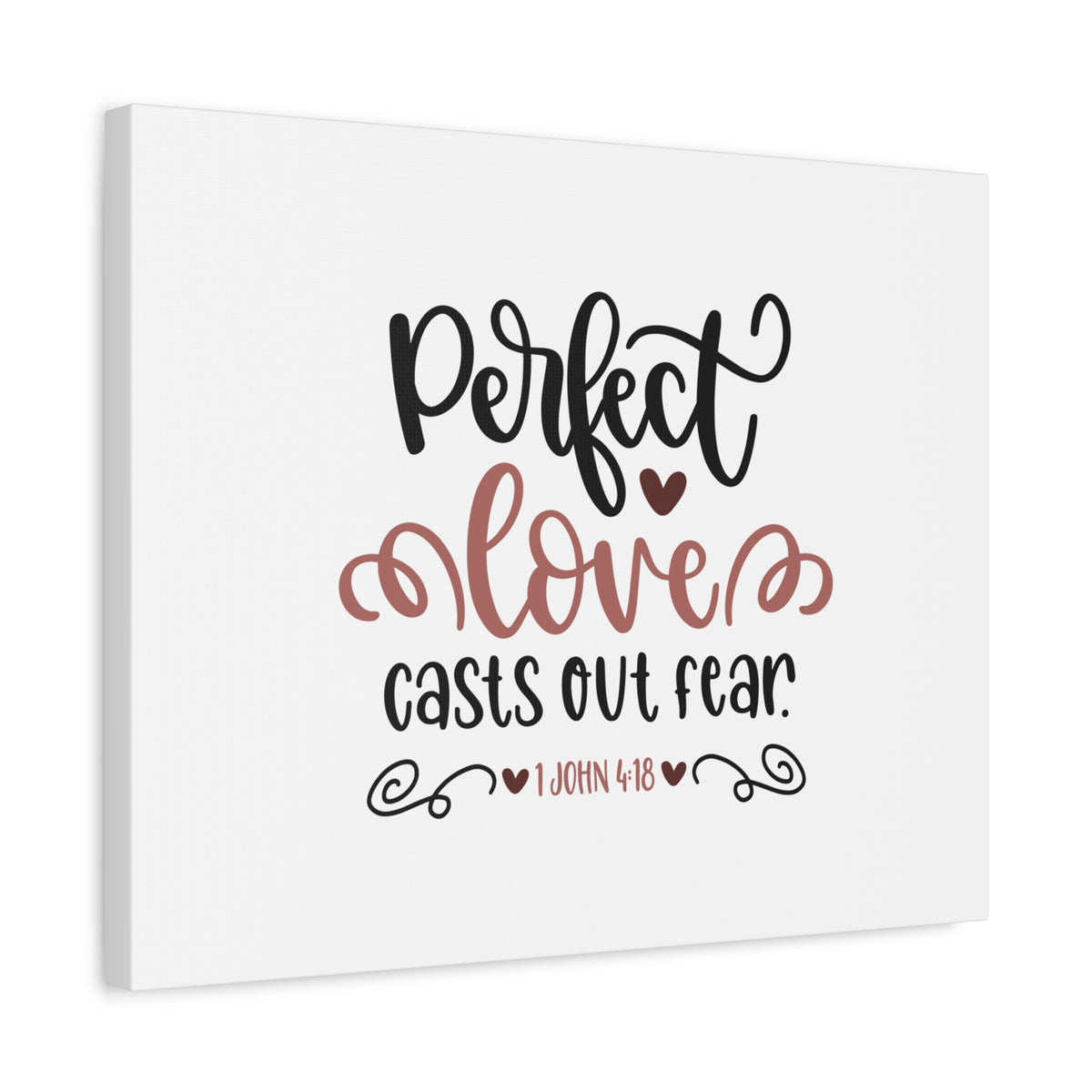 Scripture Canvas Perfect Love 1 John 4:18 Christian Wall Art Bible Verse Print Ready to Hang