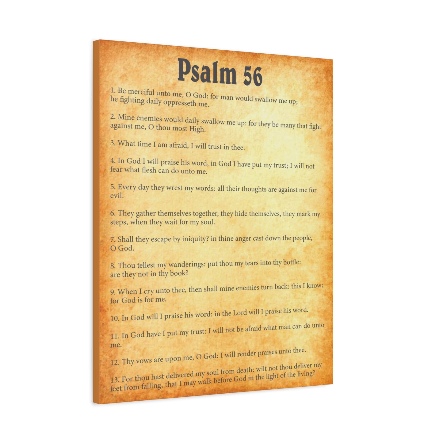 Scripture Walls Psalm 56 Gold Bible Chapter Canvas Christian Wall Art Ready to Hang