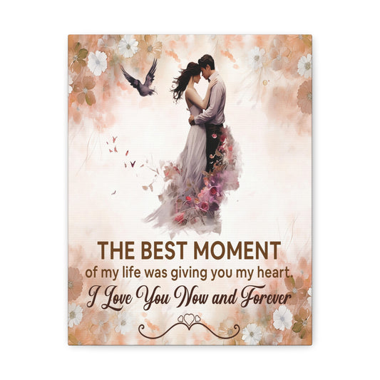 To My Wife The Best Moment of My Life Canvas Wall Art – Romantic Gift of Love & Devotion