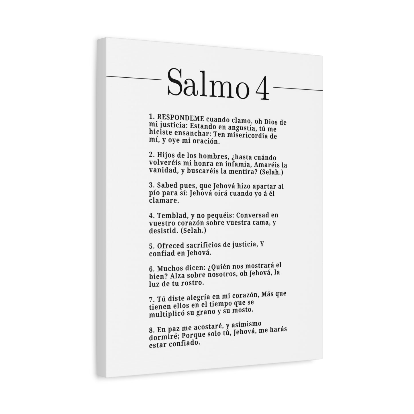 Salmo 4 Impresión De Arte Cristiano en la Pared Lista Para Colgar