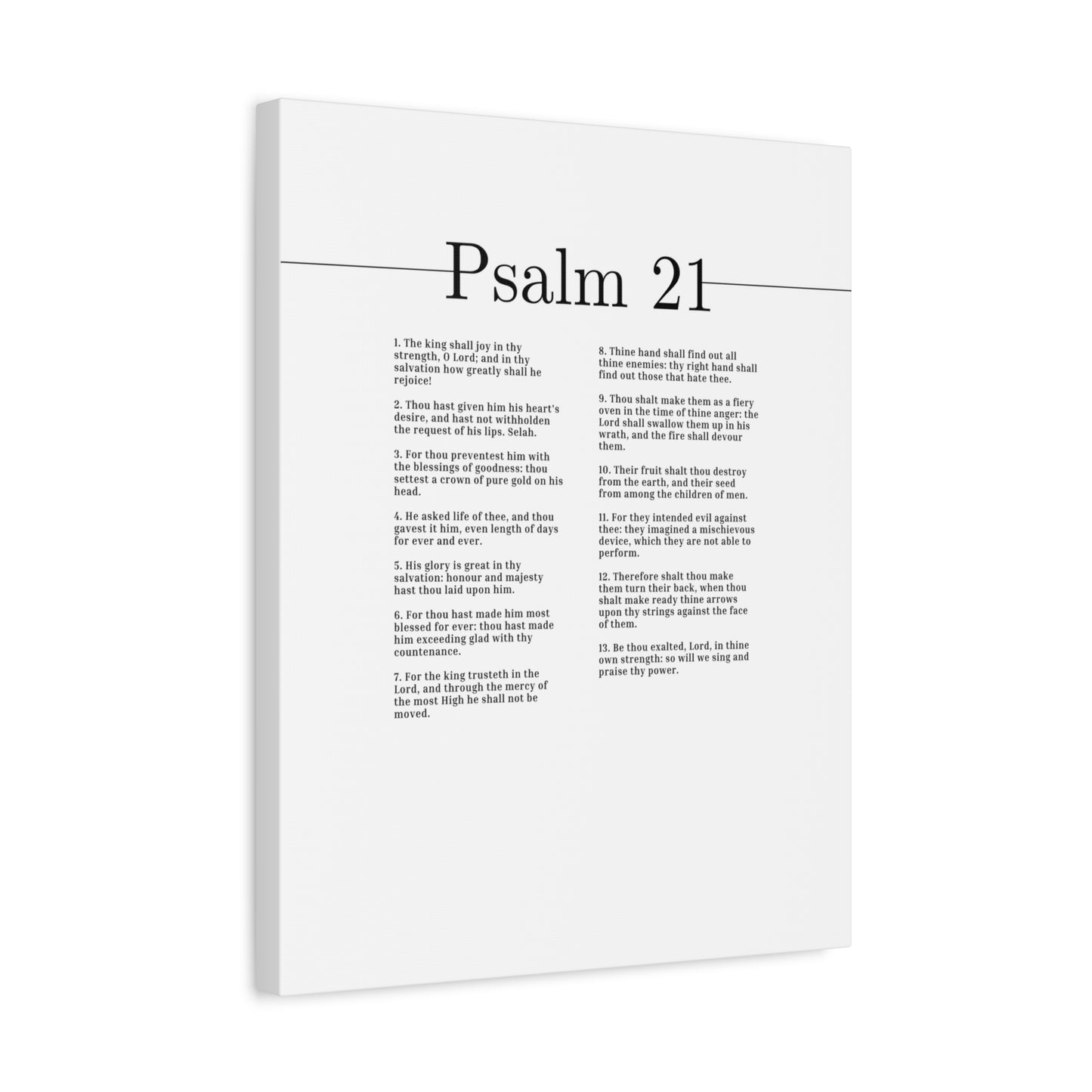 Scripture Canvas We Sing And Praise Thy Power Psalm 21 Christian Wall Art Bible Verse Print Ready to Hang