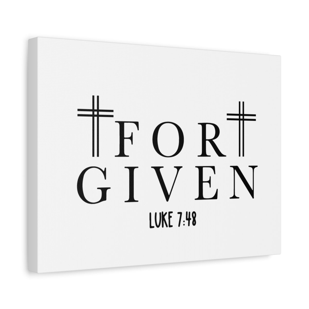 Scripture Canvas Forgiven Luke 7:48 Christian Wall Art Bible Verse Print Ready to Hang