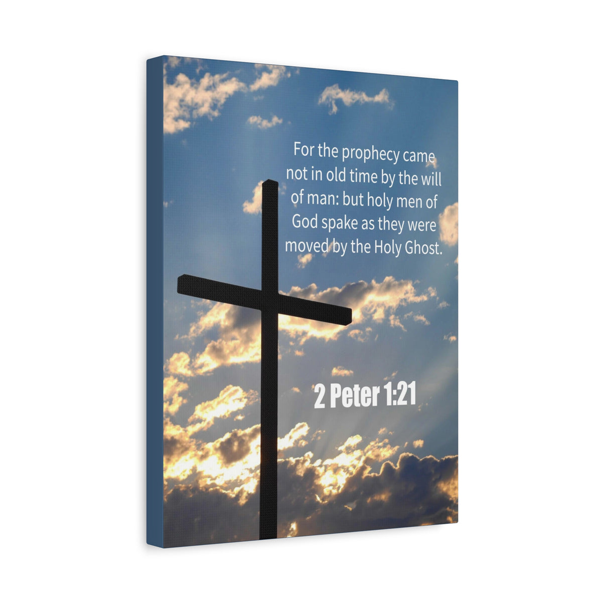 Scripture Canvas God Spake 2 Peter 1:21 Christian Wall Art Bible Verse Print Ready to Hang