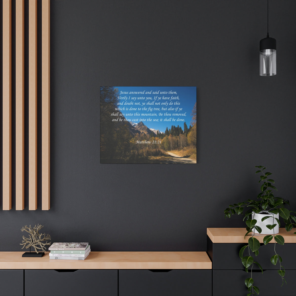 Scripture Canvas It Shall Be Done Matthew 21:21 Christian Wall Art Bible Verse Print Ready to Hang