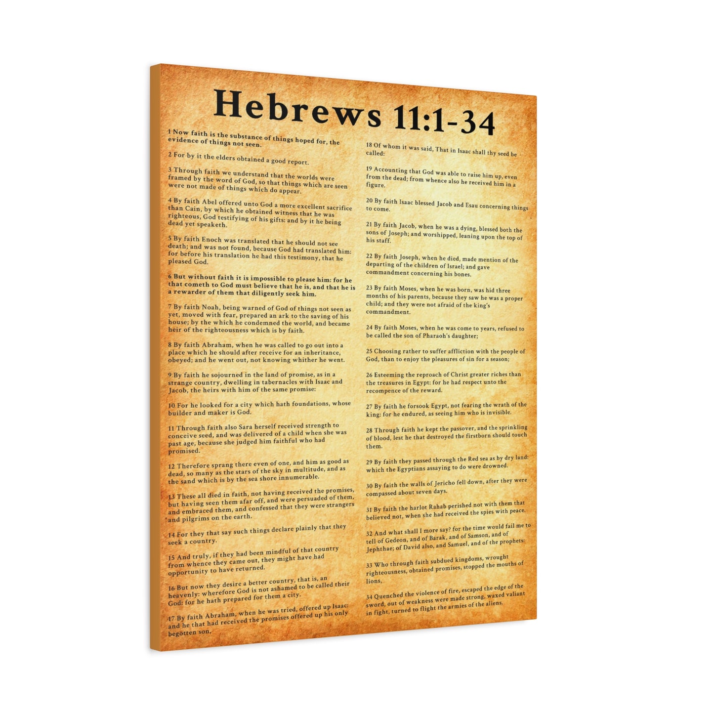 Scripture Walls Hebrews 11:1-34 Bible Verse Canvas Christian Wall Art Ready to Hang Unframed