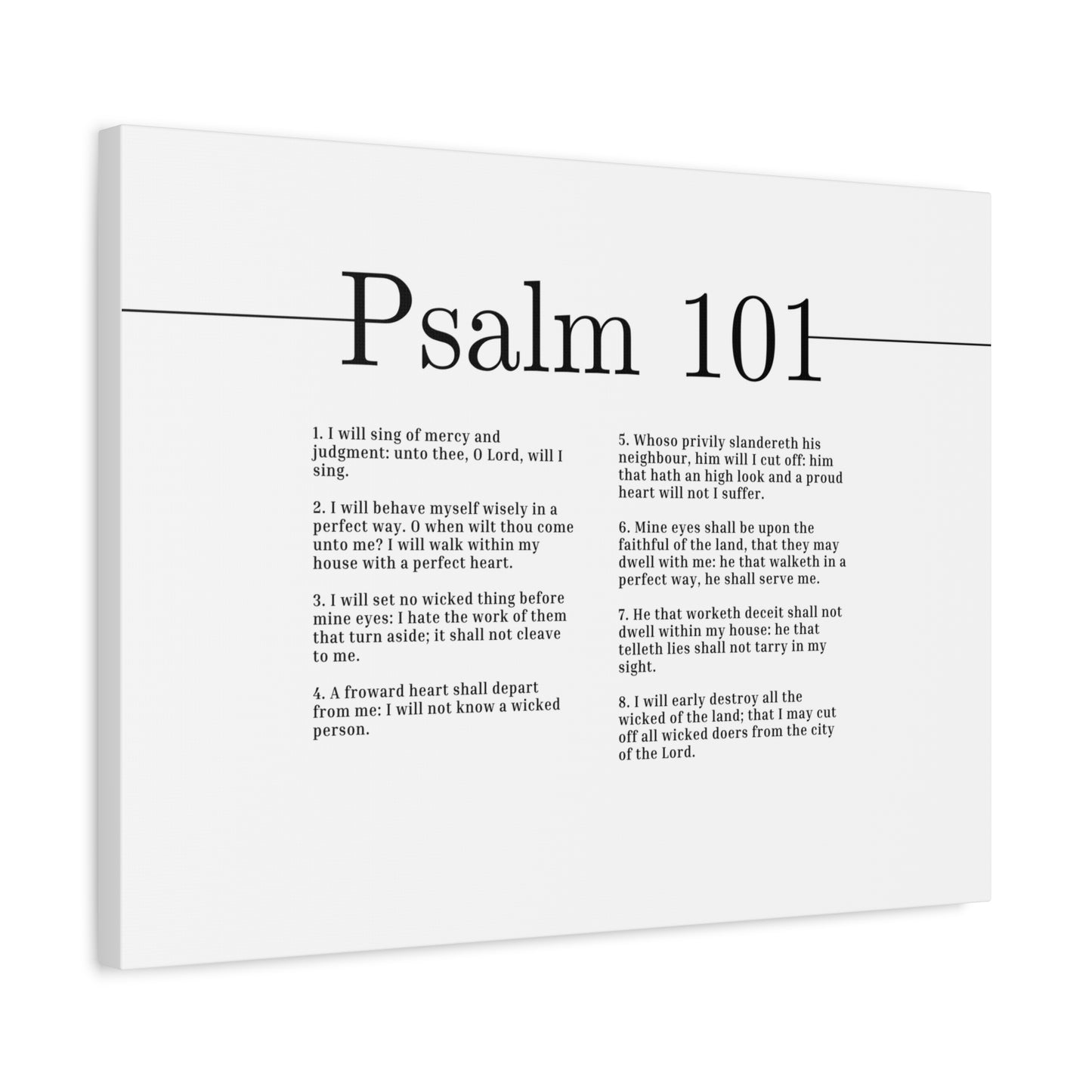 Scripture Canvas Sing Of Mercy And Judgement Psalm 101 Christian Wall Art Bible Verse Print Ready to Hang