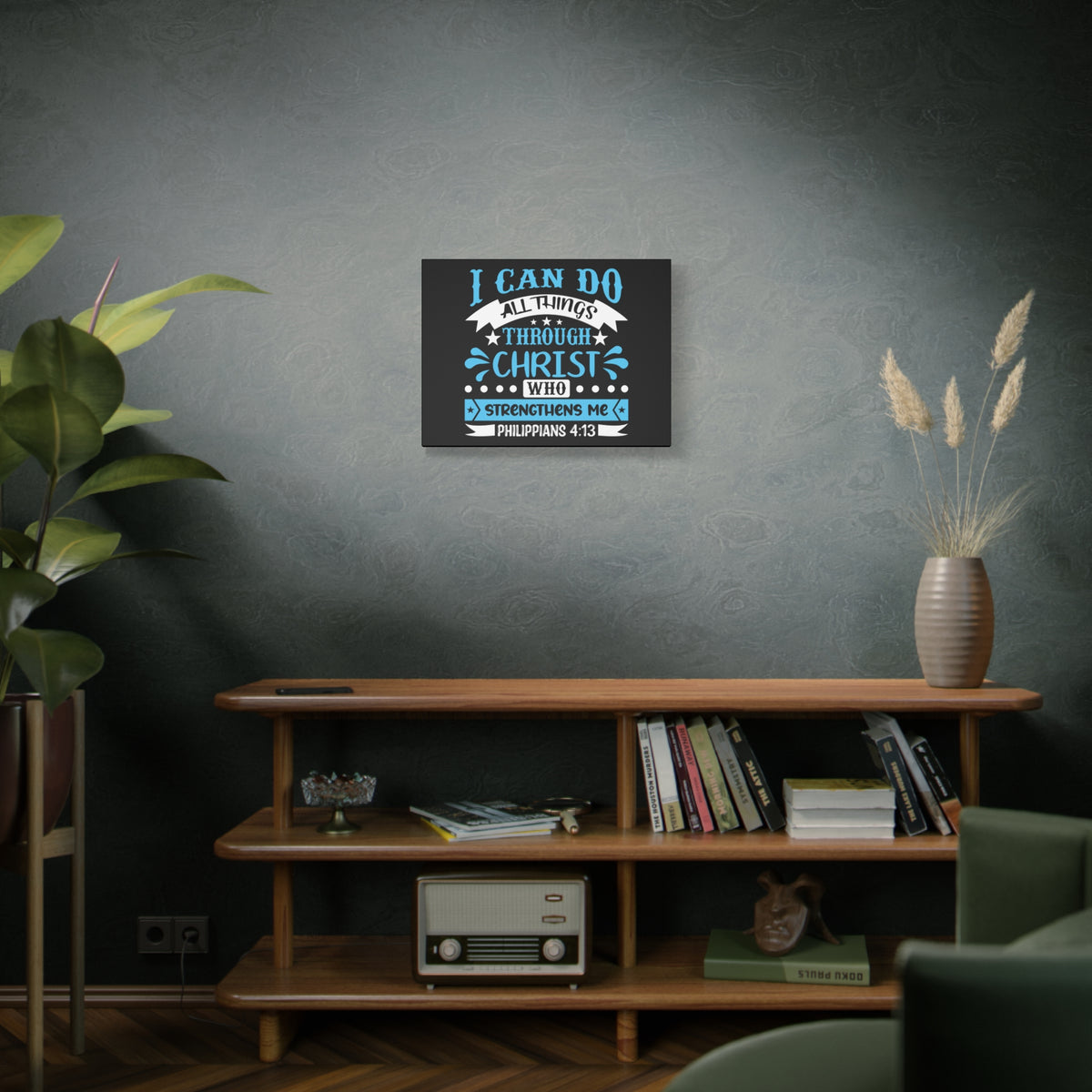 Scripture Canvas I Can Do All Things Philippians 4:13 Christian Wall Art Bible Verse Print Ready to Hang