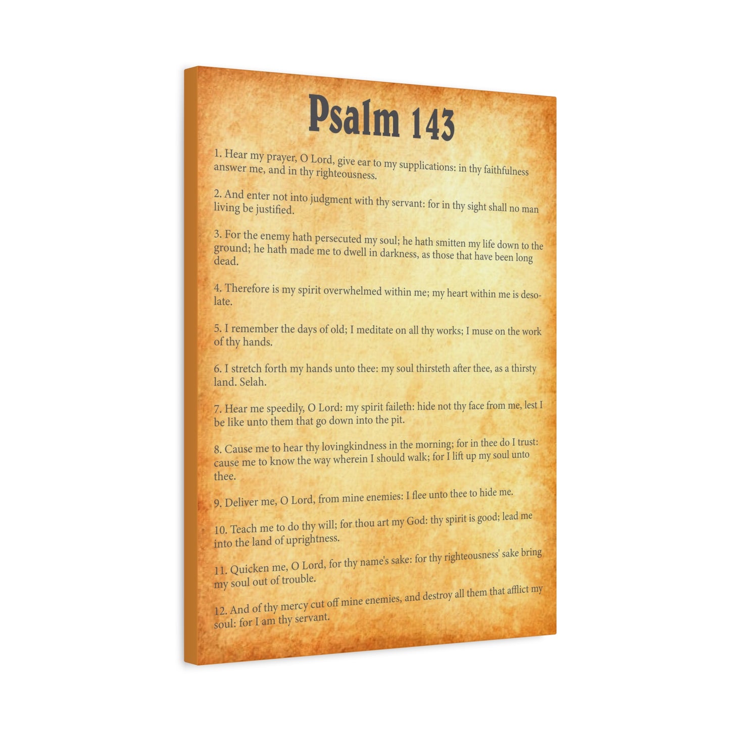 Scripture Walls Psalm 143 Gold Bible Chapter Canvas Christian Wall Art Ready to Hang