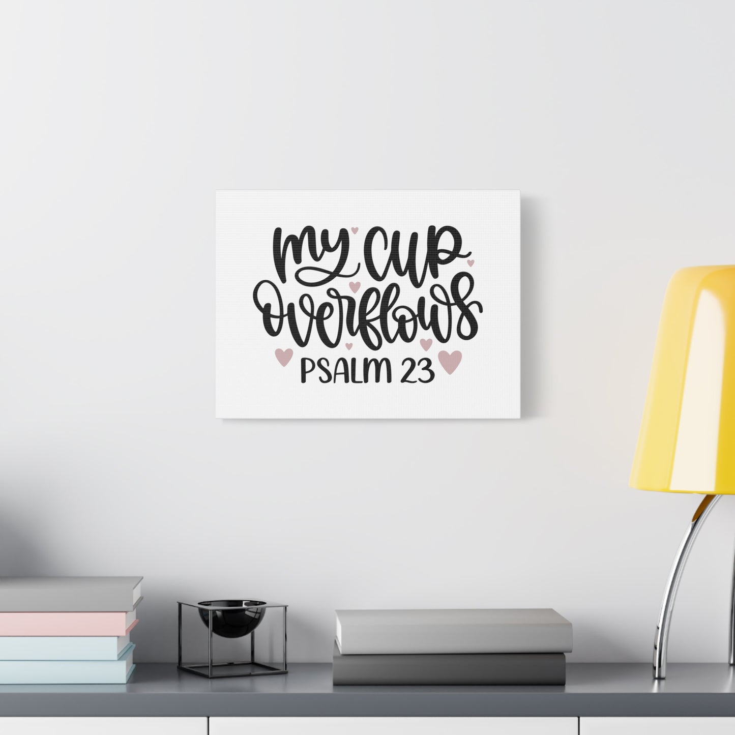 Scripture Canvas My Cup Psalm 23 Christian Wall Art Bible Verse Print Ready to Hang