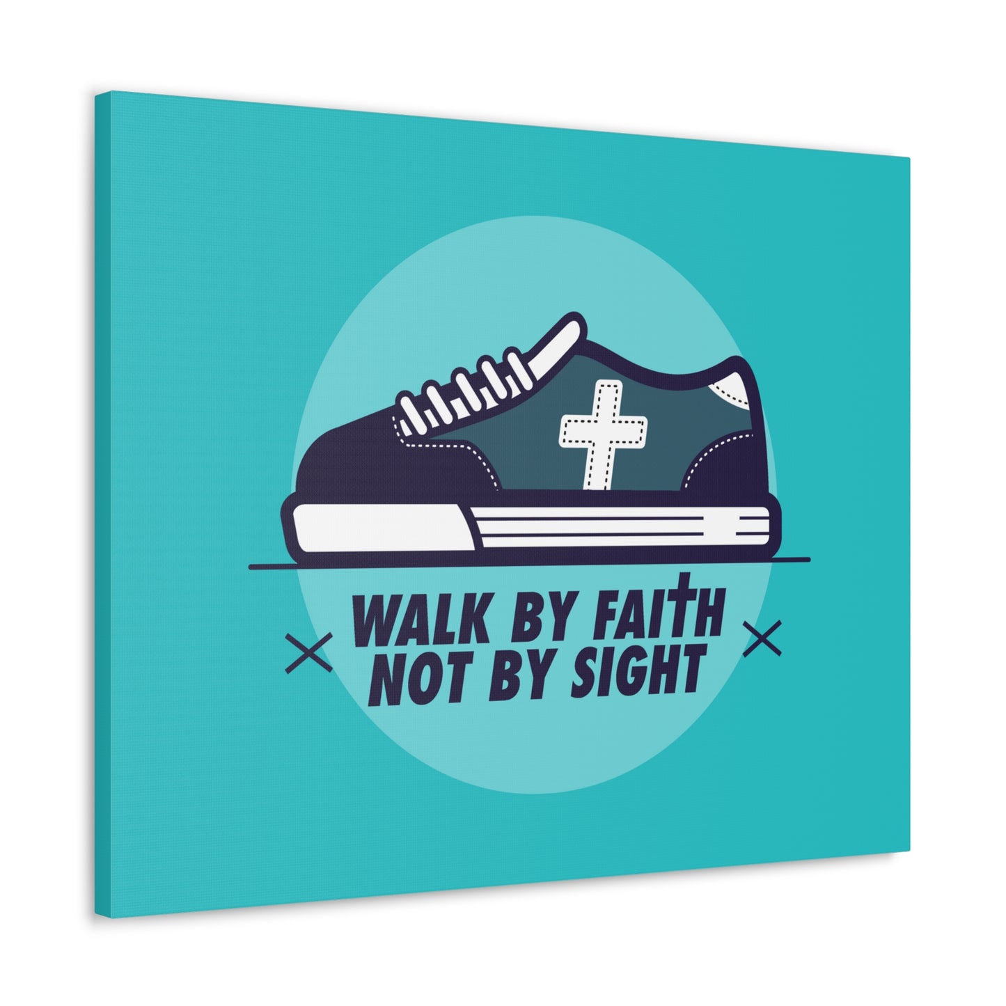 Walk By Faith Not By Sight 2 Corinthians 5:7 Blue Shoes Christian Wall Art Bible Verse Print Ready to Hang