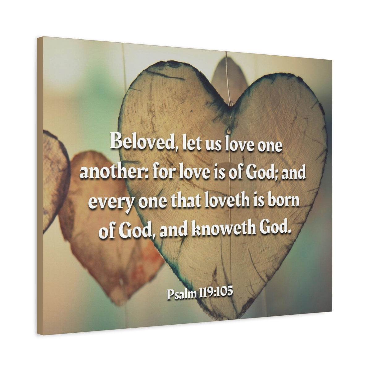 Scripture Canvas Love One Another 1 John 4:7 Christian Wall Art Bible Verse Print Ready to Hang