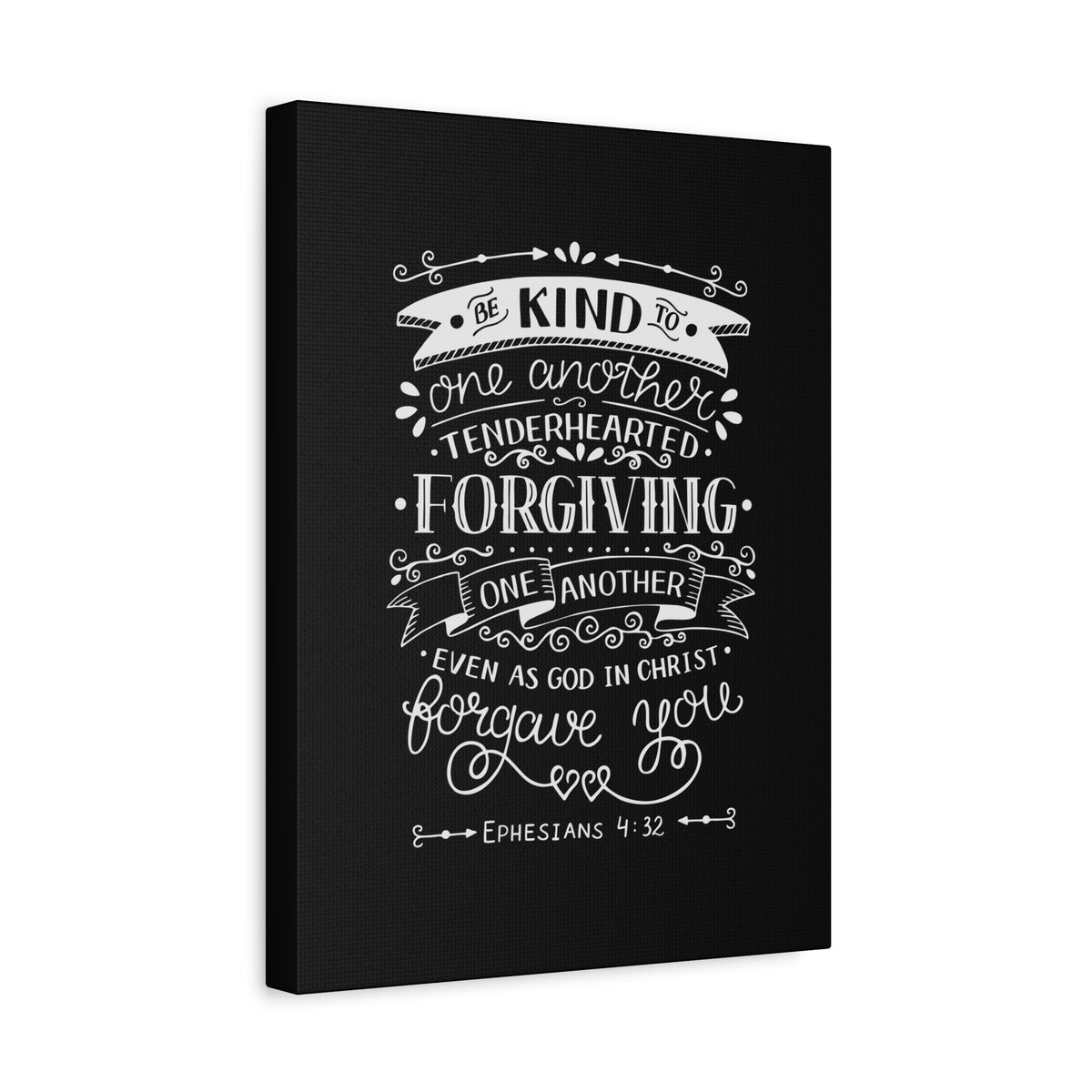 Scripture Canvas Tenderhearted Black Ephesians 4:32 Christian Wall Art Bible Verse Print Ready to Hang